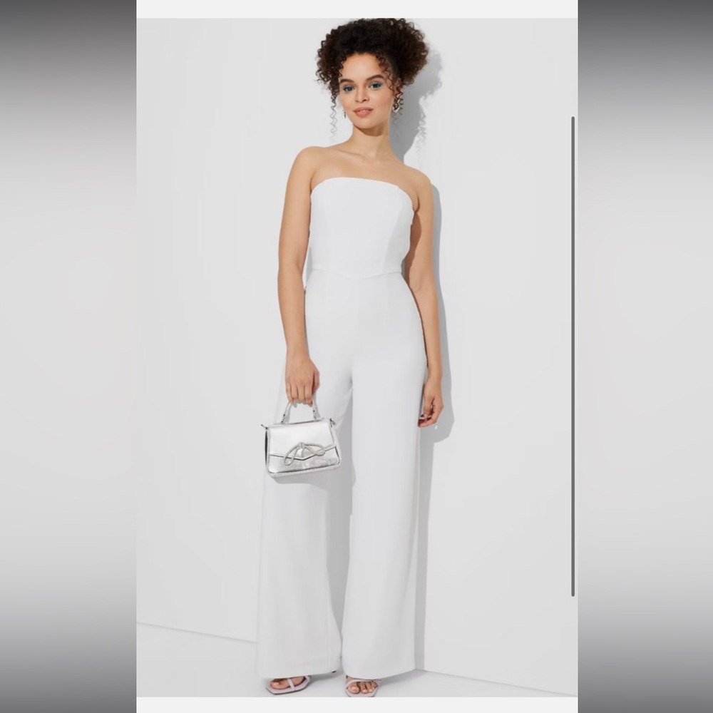 Wild Fable Women's Wide Leg Bandeau Jumpsuit Strapless Off Shoulder